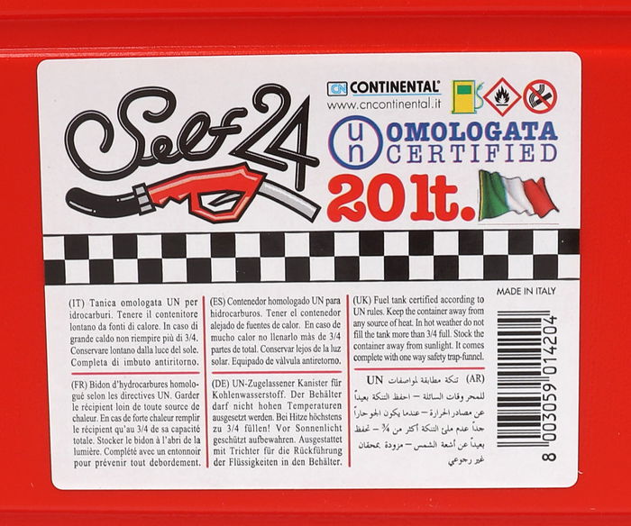 Continental Tanque Gasolina con Embudo 20L (3 Unidades)