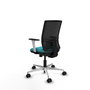 PIQUERAS Y CRESPO Silla de oficina Yunquera con mecanismo Sincro/Traslack, Tela Turquesa y Malla Negra