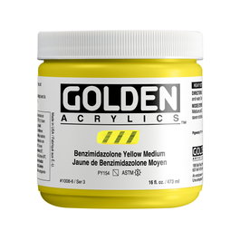 Golden Heavy Body Colores Acrílicos Benzimidazolona Amarillo Medio 473 ml