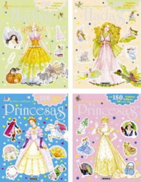 SUSAETA EDICIONES, Mi libro brillante de hadas y princesas con pegatinas (4 Títulos)