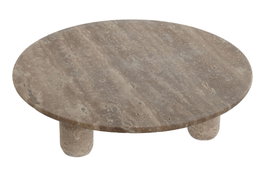 DKD Home Decor Centro de Mesa Mármol Travertino Marrón 30x30x8 cm