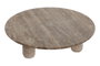 DKD Home Decor Centro de Mesa Mármol Travertino Marrón 30x30x8 cm