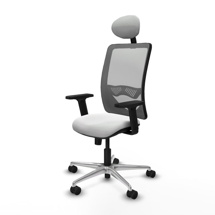 PIQUERAS Y CRESPO Silla de oficina Zulema con mecanismo Sincro, Blanco y Gris PIQUERAS Y CRESPO Silla de oficina Zulema con mecanismo Sincro, Blanco y Gris