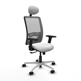 PIQUERAS Y CRESPO Silla de oficina Zulema con mecanismo Sincro, Blanco y Gris
