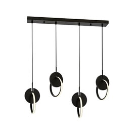 Opviq Av-1874-4Y-Bsy Lámpara de Araña Blanco y Negro Diseño Moderno Industrial Escandinavo 90x80cm 4xE27