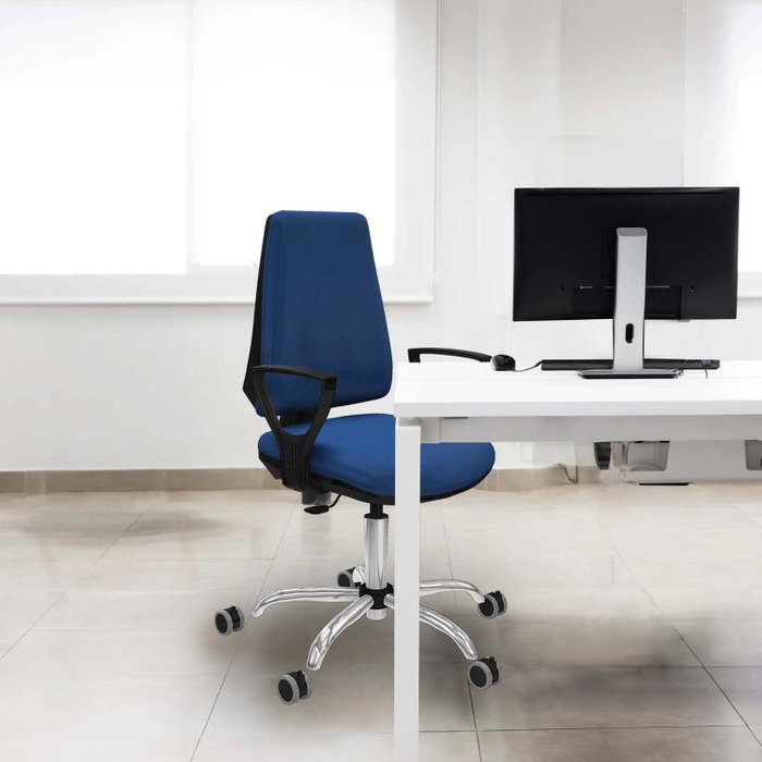 PIQUERAS Y CRESPO Silla de oficina Elche Azul con Brazos Fijos PIQUERAS Y CRESPO Silla de oficina Elche Azul con Brazos Fijos