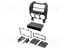 ACV Bastidor de montaje de radio 2 DIN para Mazda 2 (DE) 2007-2015, negro