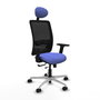 PIQUERAS Y CRESPO Silla de oficina Zulema con mecanismo Sincro/Traslack, Azul claro y Negro