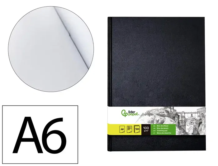 Liderpapel Bloc de Dibujo para Esbozos, DIN A6 148 x 105 mm, 100 Hojas de 100 g/m2, Certificado FSC Liderpapel Bloc de Dibujo para Esbozos, DIN A6 148 x 105 mm, 100 Hojas de 100 g/m2, Certificado FSC