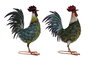 DKD Home Decor Figura de Metal Gallo Multicolor Surtido de 2