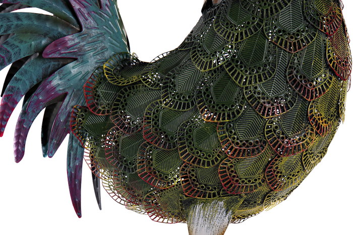 DKD Home Decor Figura de Metal Gallo Multicolor Surtido de 2