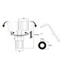 Verhal Kit Excéntricas Extensibles Largas Rotatorias 360°, Longitud 56-75 mm, Rosca 1/2" - 3/4" Pulgada, Inox 304 y NBR con Elementos Fijación