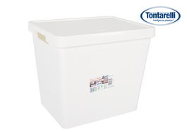 Inde Caja Almacenaje Maya Blanca 23.9L con Tapa 36x28x31.1 cm (8 Unidades)