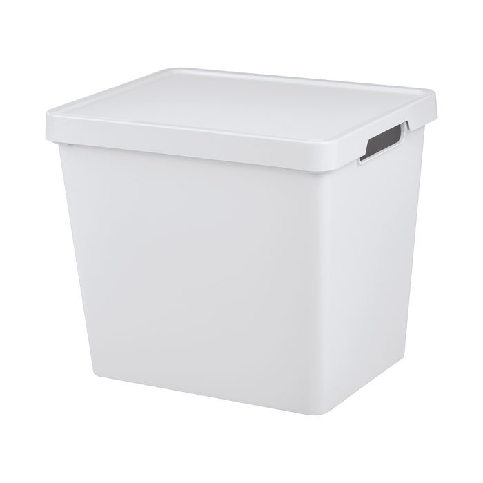 Inde Caja Almacenaje Maya Blanca 23.9L con Tapa 36x28x31.1 cm (8 Unidades)