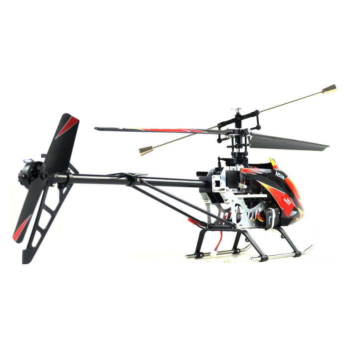 AMEWI Buzzard Pro XL V2 Helicóptero RC RTF, 1500 mAh Li-Po, 53 cm Diámetro Rotor, 550 mm Longitud, 4 Canales, 2.4 GHz, Distancia 120 m, con Mando a Distancia y Cargador