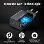 Intenso Cargador de Pared GaN W65ACC 65 W Negro con 2x USB-C y 1x USB-A