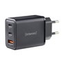Intenso Cargador de Pared GaN W65ACC 65 W Negro con 2x USB-C y 1x USB-A