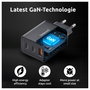 Intenso Cargador de Pared GaN W65ACC 65 W Negro con 2x USB-C y 1x USB-A