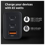 Intenso Cargador de Pared GaN W65ACC 65 W Negro con 2x USB-C y 1x USB-A