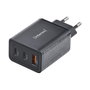 Intenso Cargador de Pared GaN W65ACC 65 W Negro con 2x USB-C y 1x USB-A
