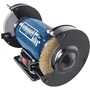 Scheppach SM150LB Rectificadora de banco Ø 150 mm 400W con Muelas 30 y 60 y Cepillo de Alambre Metálico - Incluye Protector y Luces LED