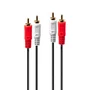 Lindy 35660 Cable de Audio Estéreo 1 m, 2 x RCA Macho a 2 x RCA Macho, Color Rojo y Blanco