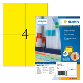 HERMA Etiquetas A4 Amarillas 105x148 mm Papel Mate 400 Unidades