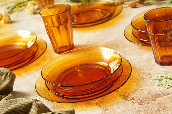 Duralex Vajilla LYS 12 Piezas Ambar - Platos y Cuenco de Vidrio Templado, 23.5 cm x 19.5 cm x 19 cm (2 Unidades) Duralex Vajilla LYS 12 Piezas Ambar - Platos y Cuenco de Vidrio Templado, 23.5 cm x 19.5 cm x 19 cm (2 Unidades)