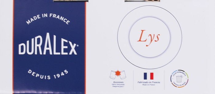 Duralex Vajilla LYS 12 Piezas Ambar - Platos y Cuenco de Vidrio Templado, 23.5 cm x 19.5 cm x 19 cm (2 Unidades)