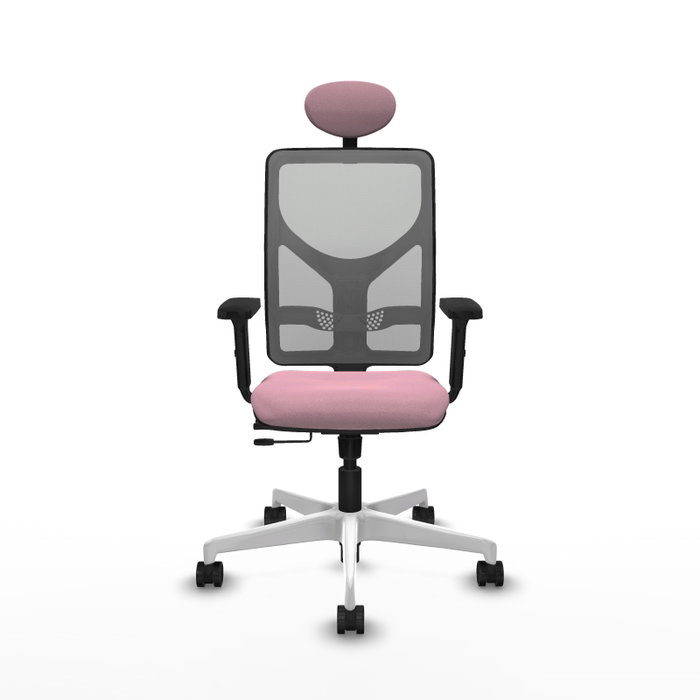 PIQUERAS Y CRESPO Silla de oficina Motilla Rosa y Gris con mecanismo Sincro/Traslack