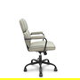 Silla de oficina Opti518 con mecanismo Basculante tapizada con Similpiel color Beige. Equipada con Base metálica negra, Brazos fijos y Ruedas de nailon 50 mm