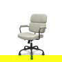 Silla de oficina Opti518 con mecanismo Basculante tapizada con Similpiel color Beige. Equipada con Base metálica negra, Brazos fijos y Ruedas de nailon 50 mm