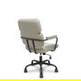 Silla de oficina Opti518 con mecanismo Basculante tapizada con Similpiel color Beige. Equipada con Base metálica negra, Brazos fijos y Ruedas de nailon 50 mm