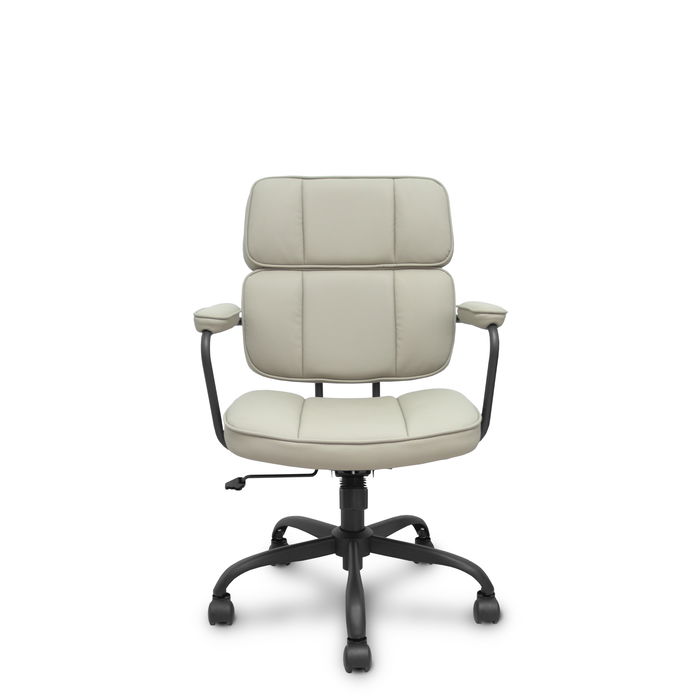 Silla de oficina Opti518 con mecanismo Basculante tapizada con Similpiel color Beige. Equipada con Base metálica negra, Brazos fijos y Ruedas de nailon 50 mm Silla de oficina Opti518 con mecanismo Basculante tapizada con Similpiel color Beige. Equipada con Base metálica negra, Brazos fijos y Ruedas de nailon 50 mm