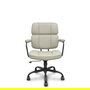 Silla de oficina Opti518 con mecanismo Basculante tapizada con Similpiel color Beige. Equipada con Base metálica negra, Brazos fijos y Ruedas de nailon 50 mm