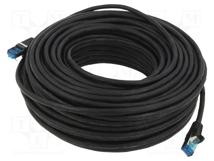 GOOBAY Patch cord S/FTP Cat 6a RJ45 30m negro