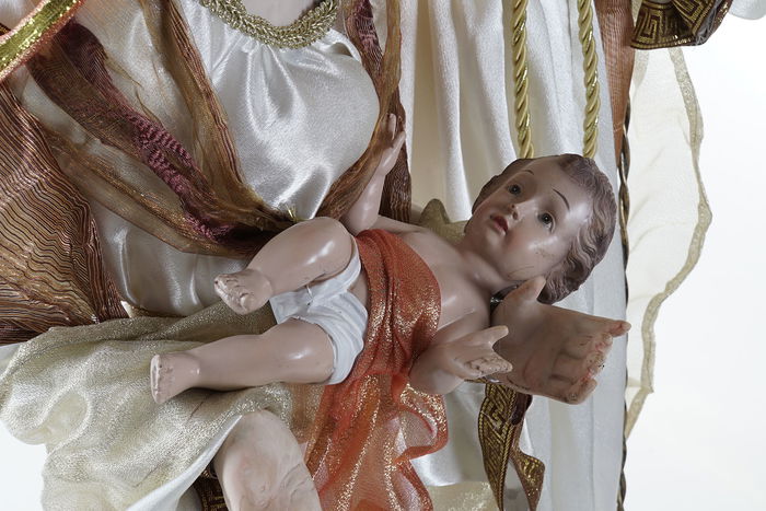 DKD Home Decor Nacimiento Navidad Tradicional Blanco Dorado Poliester 28 x 90 x 48 cm DKD Home Decor Nacimiento Navidad Tradicional Blanco Dorado Poliester 28 x 90 x 48 cm