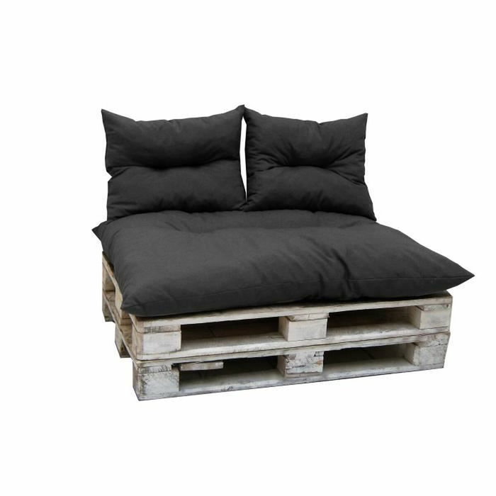 Jardin Prive Kit palet clásico - colchón pizarra + 2 cojines respaldo