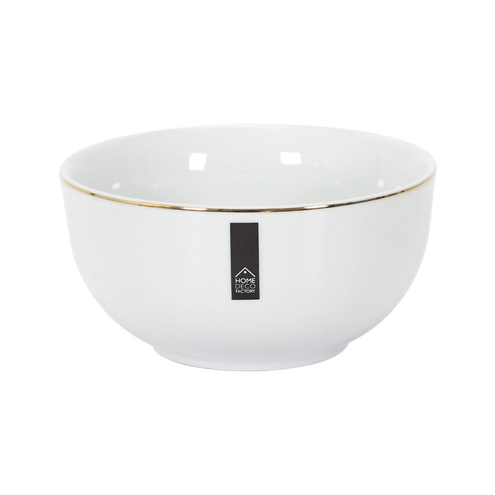 Home Deco Factory Bol con Ribete Dorado 500 ml