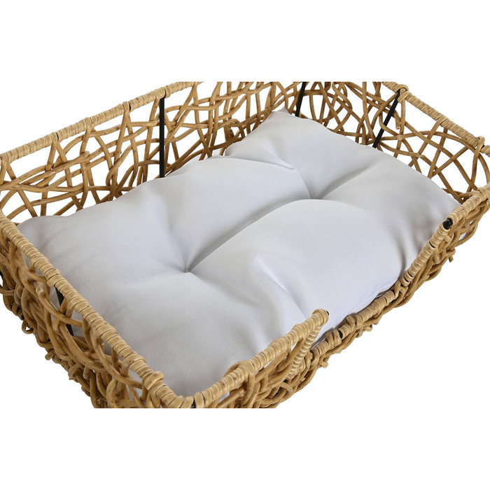 DKD Home Decor Set de 2 Camas para Mascotas de Ratán Sintético con Cojín DKD Home Decor Set de 2 Camas para Mascotas de Ratán Sintético con Cojín