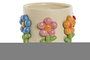 DKD Home Decor Macetero Dolomite Flores Crema