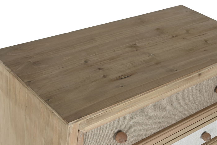 DKD Home Decor Cajonera Tradicional Lino cajon 75 x 138 x 35 cm Abeto Lino