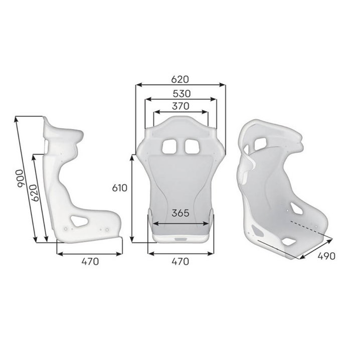 OMP OMPHA0-0793-A01-071 Baquet HRC-R Air de Fibra de Vidrio para Motorsport - Homologación FIA 8855-1999, para GT y Resistencia