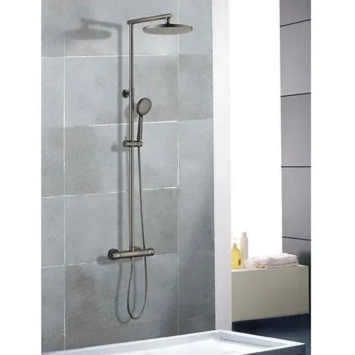 Edouard Rousseau AAAPS00314 Columna de ducha termostática Grafito Rociador Ducha Orientable Ø 250 mm Gris