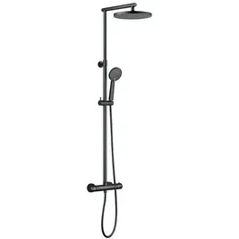 Edouard Rousseau AAAPS00314 Columna de ducha termostática Grafito Rociador Ducha Orientable Ø 250 mm Gris