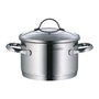 WMF Provence Plus 0721556380 Juego de 5 Cazuelas y 1 Cazo (1.7l, 1.9l, 2.5l, 3.3l, 5.7l) Acero Inoxidable, Tapas de Vidrio, Apto para Inducción y Lavavajillas