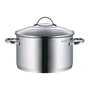 WMF Provence Plus 0721556380 Juego de 5 Cazuelas y 1 Cazo (1.7l, 1.9l, 2.5l, 3.3l, 5.7l) Acero Inoxidable, Tapas de Vidrio, Apto para Inducción y Lavavajillas