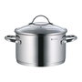 WMF Provence Plus 0721556380 Juego de 5 Cazuelas y 1 Cazo (1.7l, 1.9l, 2.5l, 3.3l, 5.7l) Acero Inoxidable, Tapas de Vidrio, Apto para Inducción y Lavavajillas