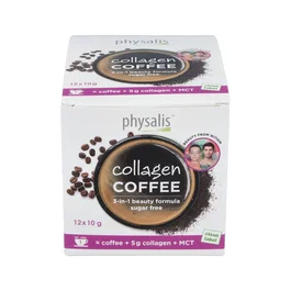 PHYSALIS Café Instantáneo con Colágeno y MCT, Mezcla 3 en 1, 12 Sobres, 100% Arábica