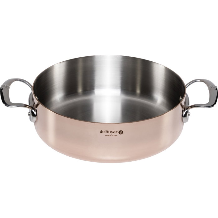 De Buyer Prima Matera Olla de cobre/acero de 28 cm con tapa de acero inoxidable